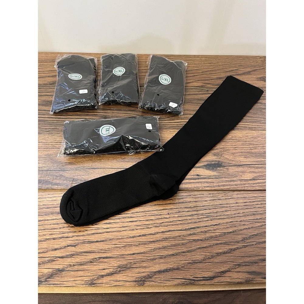 5‎ Pairs Men's Black Dress Socks XL/L Long 15" Over Calf New Formal Business Lot